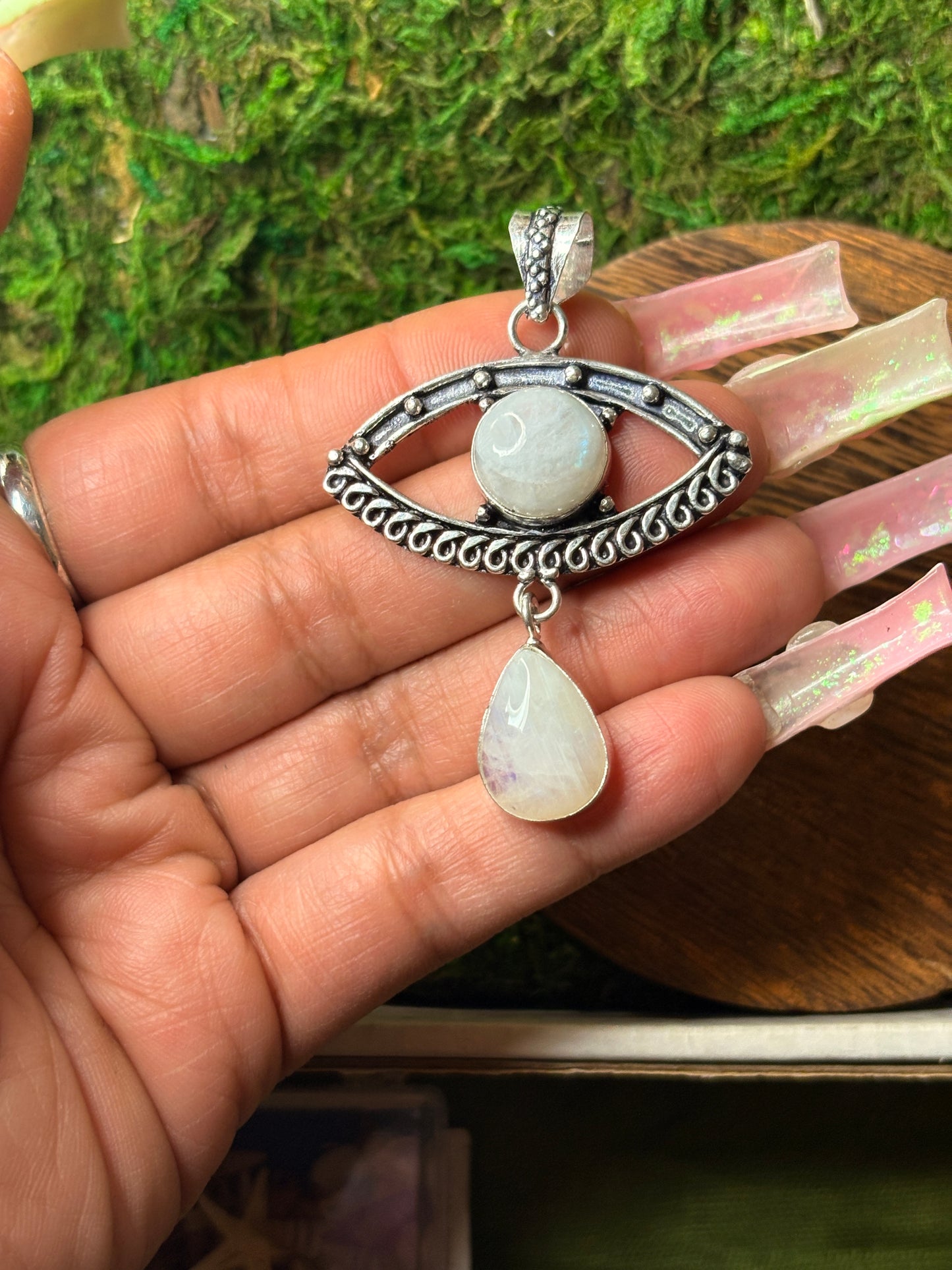 Moonstone Evil Eye Pendant 🧿