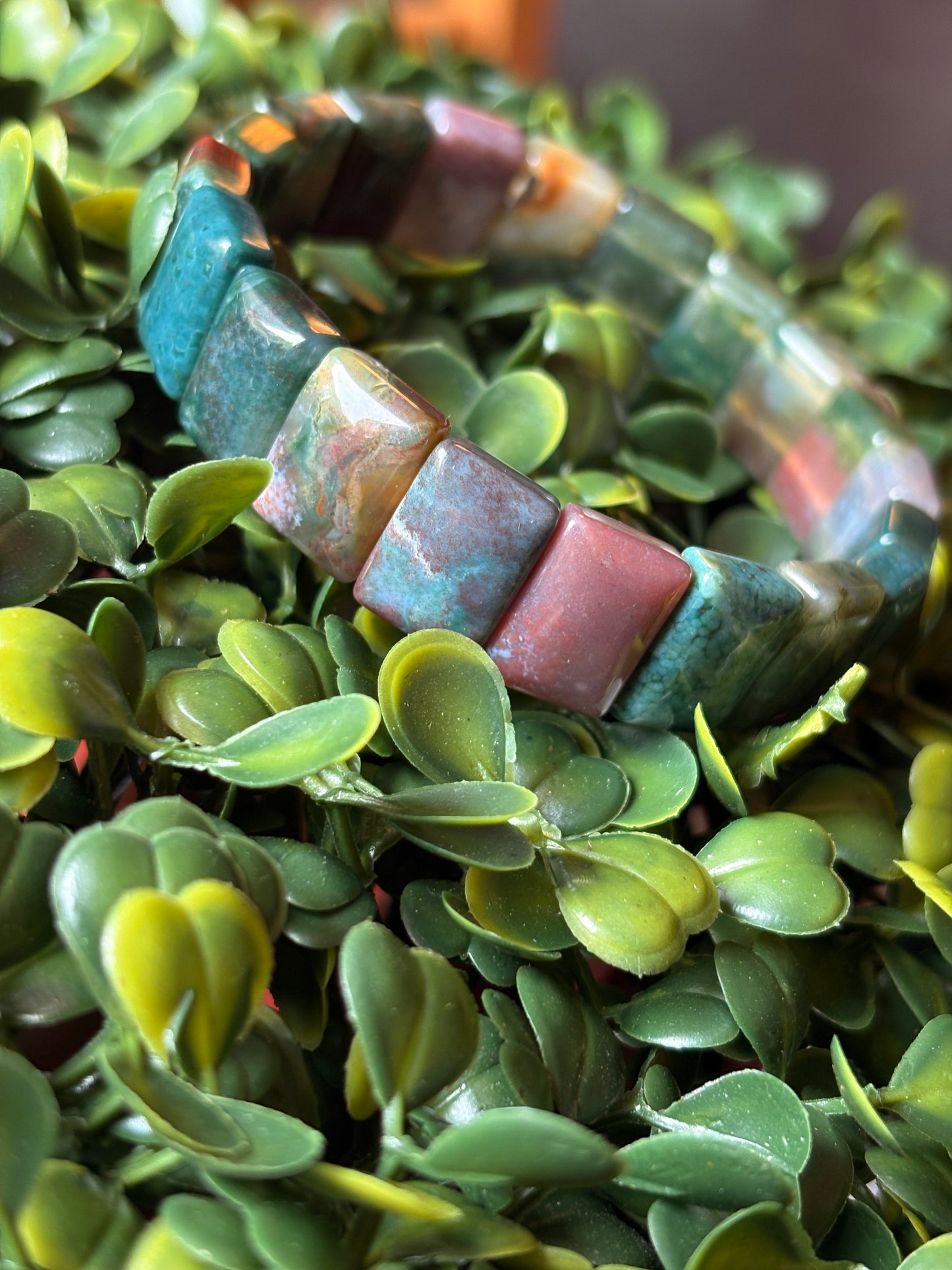 Moss Agate Bangle Bracelet