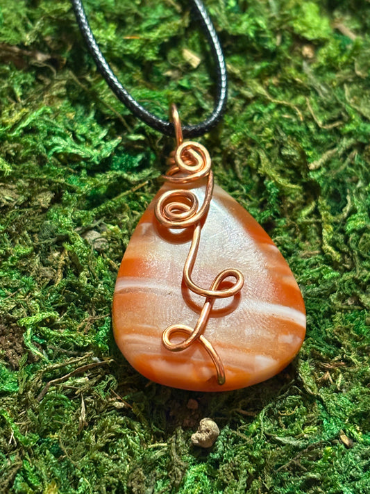 Carnelian wrapped in Copper