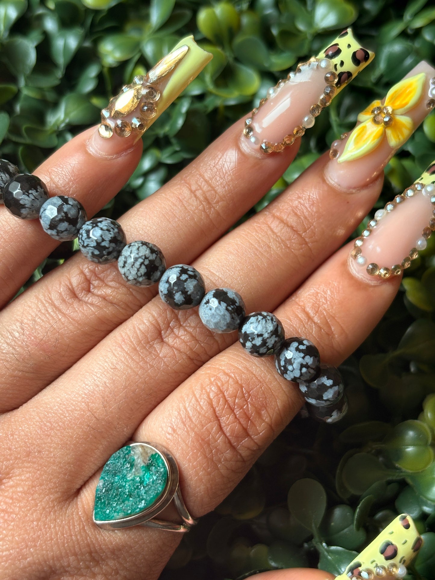 Snowflake Obsidian faceted