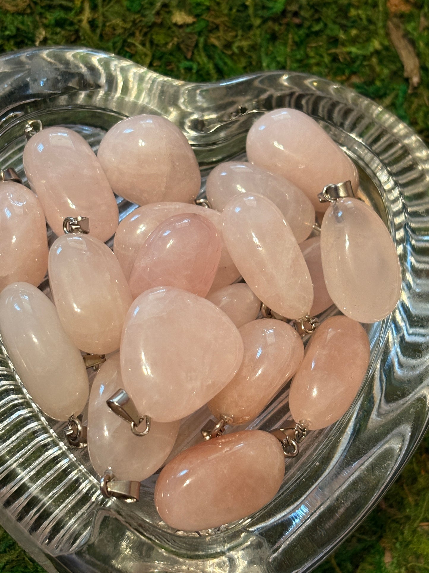 Rose quartz pendants